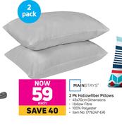 Mainstays 2 Pack Hollow Fiber Pillows-Each