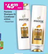 Pantene Shampoo Or Conditioner Assorted-400ml Each