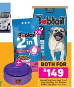 Bobtail Dog Food 8Kg/2 In 1 Dog Food 6Kg & 200mm Plastic Dog Bowl-Both For