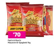 Fatti's & Moni's Macaroni Or Spaghetti-For Any 3 x 1Kg