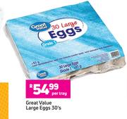 Great Value Large Eggs-30's Per Tray
