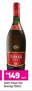 KWV 3 Year Old Brandy-750ml Each