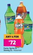 Fanta, Sprite Or Stoney Assorted-For Any 4 x 2L