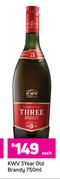 KWV 3 Year Old Brandy-750ml Each