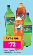 Fanta, Sprite Or Stoney Assorted-For Any 4 x 2L