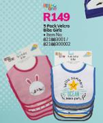 Little One 5 Pack Velcro Bibs (Girls)