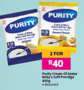Purity Cream Of Maize Baby's Soft Porridge Assorted-For 2 x 400g