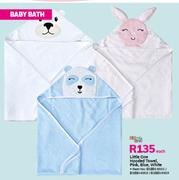 Little One Hooded Towl (Pink, Blue Or White)-Each