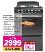 Defy 4 Solid Plate Stove Compact (Black) STOVE DSS514