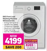 Defy 6Kg Front Load Washing Machine (White) DAW381