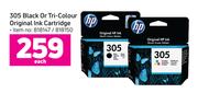 HP 305 Black Or Tri Colour Original Ink Cartridge-Each