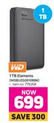 WD 1TB Elements WDBUZG0010BBK