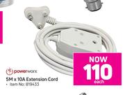 Powerworx 5M x 10A Extension Cord-Each