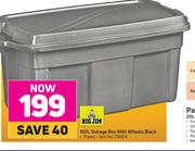 Big Jim 160L Storage Box With Wheels Black