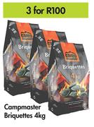 Campmaster Briquettes 4kg-For 3
