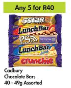 Cadbury Chocolate Bars Assorted-For Any 5 x 40-49g
