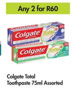 Colgate Total Toothpaste Assorted-For Any 2 x 75ml