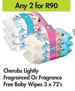 Cherbus Lightly Fragranced Or Fragrance Free Baby Wipes-For Any 2 x 3 x 72's