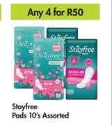 Stayfree Pads Assorted-For Any 4 x 10's
