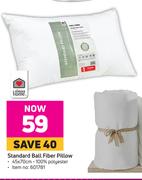 Always Home Standard Ball Fibre Pillow 45 x 70cm