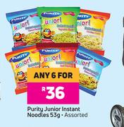 Purity Junior Instant Noodles Assorted-For Any 6 x 53g