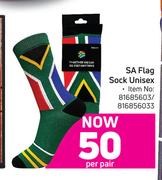 SA Flag Sock Unisex-Per Pair