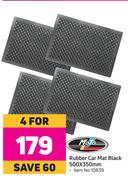 Moto Quip Rubber Car Mat Black 500 x 350mm-For 4