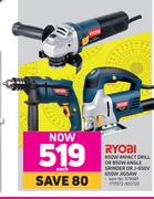 Ryobi 650W Impact Drill Or 850W Angle Grinder Or J650V 650W Jigsaw-Each