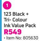 HP 123 Black + Tri Colour Ink Value Pack