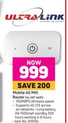 Ultra Link Mobile 4G MiFi Router UL-INT-4G01
