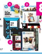 HP 652 Black + Tri Colour + Photo Paper Ink Value Pack-Each
