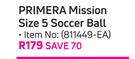 Primera Mission Size 5 Soccer Ball