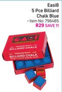 Easi 8 5 Pce Billiard Chalk Blue