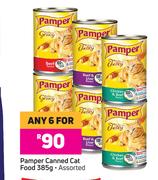 Pamper Canned Cat Food (Assorted)-For Any 6 x 385g