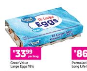 Great Value Large Eggs-18's Per Tray