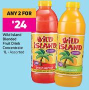 Wild Island Blended Fruit Drink Concentrate Assorted-For Any 2 x 1L