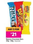 Beacon Chocolate Bars Assorted-For Any 3 x 40/58g