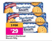 Baumann's Shortbread Biscuits-For 3 x 160g