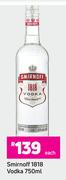 Smirnoff 1818 Vodka-750ml Each
