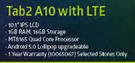 Lenovo Tab2 A10 With LTE-On 2GB Data Contract