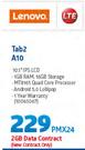 Lenovo Tab2 A10-On 2GB Data Contract