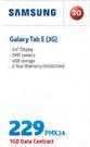 Samsung Galaxy TabE 3G-On 1GB Data Contract
