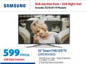 Samsung 55" Smart FHD LED TV UA55K6000-On 5GB Data Contract