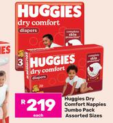 Huggies Dry Comfort  Nappies Jumbo Pack (Assorted Sizes)-Each