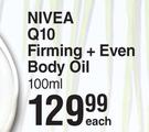 Nivea Q10 Firming + Even Body Oil-100ml Each