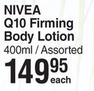 Nivea Q10 Firming Body Lotion Assorted-400ml Each