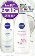 Nivea Shower Gel Or Body Wash Assorted-For 1 x 500ml