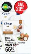 Dove Soap Bar Assorted-4 x 90g/100g Each