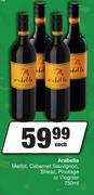 Arabella Merlot, Cabernet Sauvignon, Shiraz, Pinotage Or Viognier-750ml Each