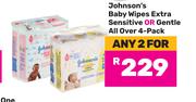 Johnson's Baby Wipes (Extra Sensitive Or Gentle All Over) 4 Pack-For Any 2
